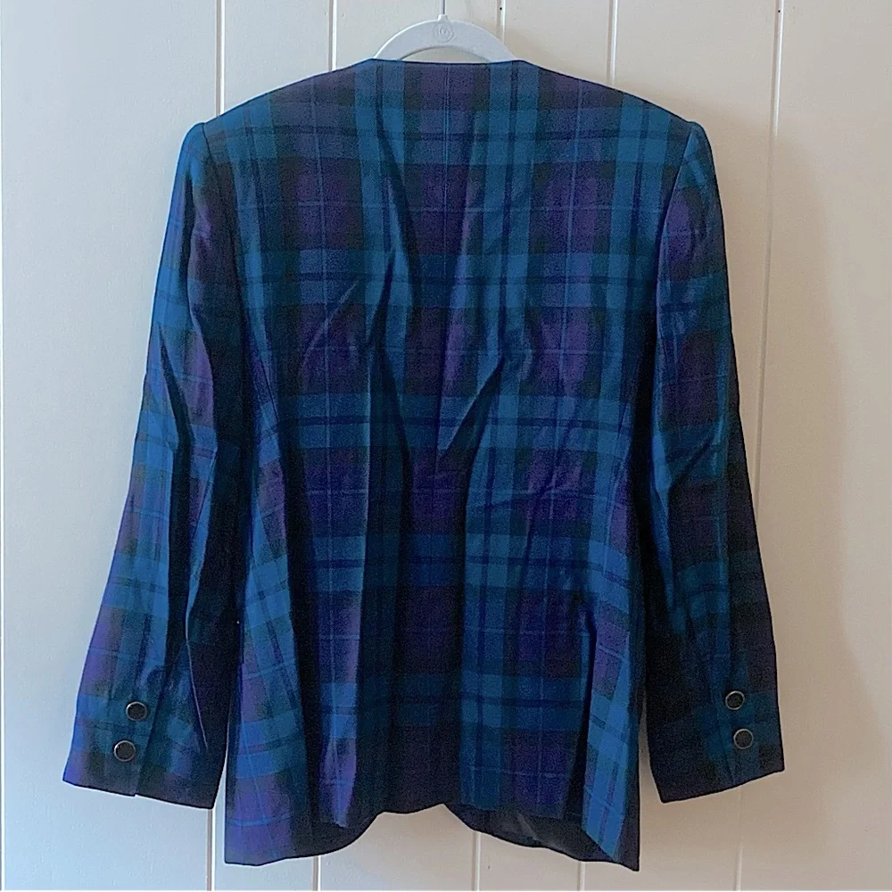 ⭐️ Vintage Stirling Cooper Plaid Button Down Blazer Size 12 - Picture 2 of 13
